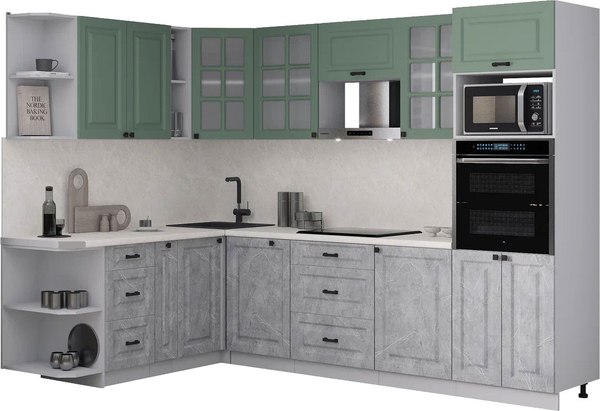 Кухонный гарнитур Интерлиния Мила Деко 1.88x2.8 LV - фото