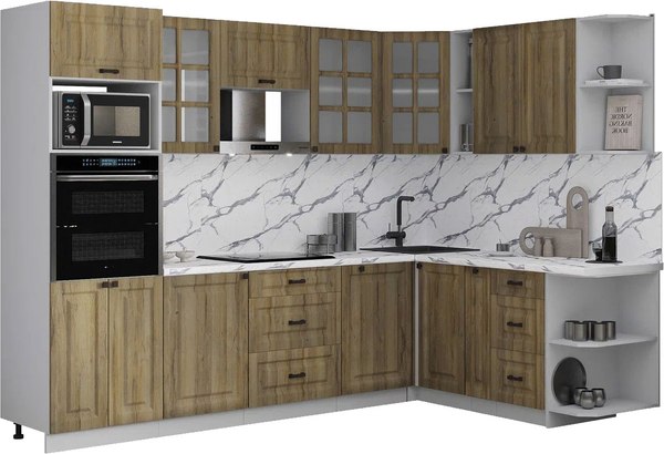 Кухонный гарнитур Интерлиния Мила Деко 1.88x2.8 PR - фото