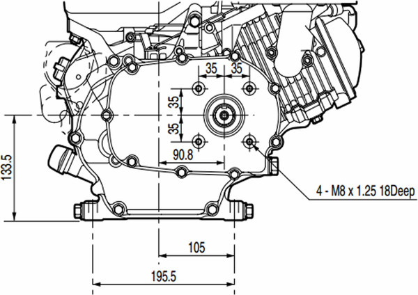 Двигатель бензиновый Lifan 190FD-R / 02255-02785
