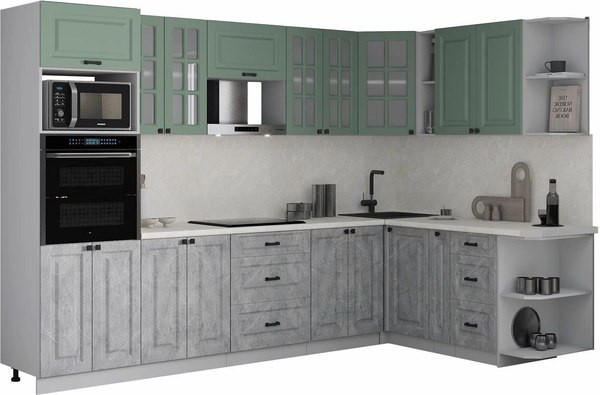 Кухонный гарнитур Интерлиния Мила Деко 1.88x3.0 PR - фото