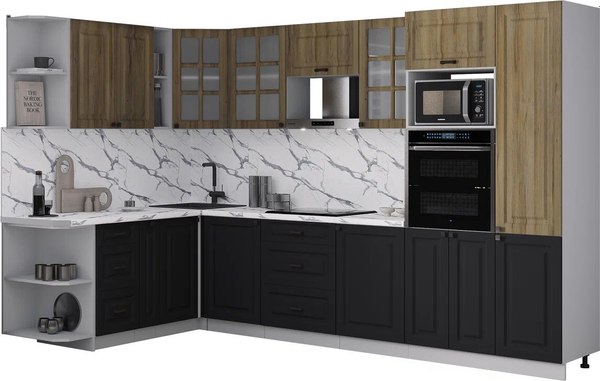Кухонный гарнитур Интерлиния Мила Деко 1.88x3.2 LV - фото