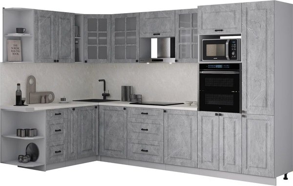 Кухонный гарнитур Интерлиния Мила Деко 1.88x3.2 LV - фото