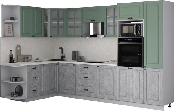 Кухонный гарнитур Интерлиния Мила Деко 1.88x3.2 LV - фото
