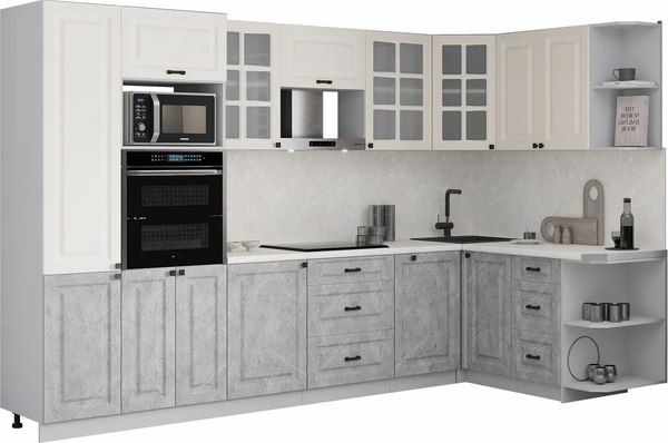 Кухонный гарнитур Интерлиния Мила Деко 1.88x3.2 PR - фото