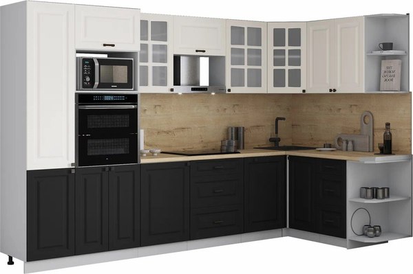 Кухонный гарнитур Интерлиния Мила Деко 1.88x3.2 PR - фото