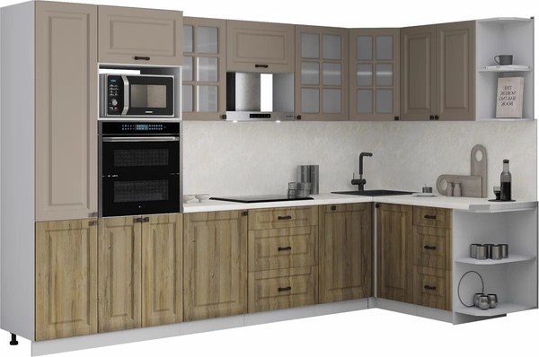 Кухонный гарнитур Интерлиния Мила Деко 1.88x3.2 PR - фото