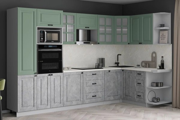 Кухонный гарнитур Интерлиния Мила Деко 1.88x3.2 PR