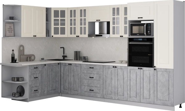 Кухонный гарнитур Интерлиния Мила Деко 1.88x3.4 LV - фото