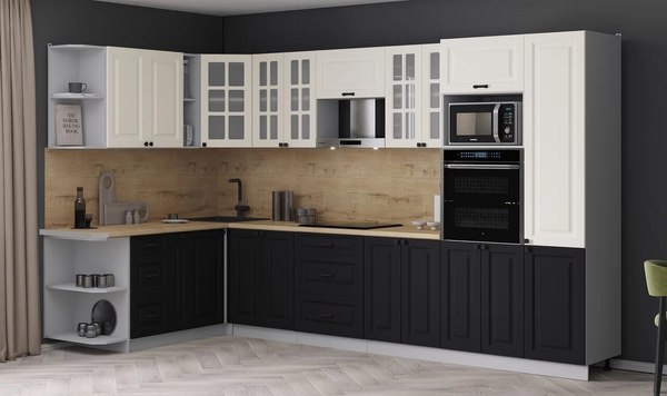 Кухонный гарнитур Интерлиния Мила Деко 1.88x3.4 LV