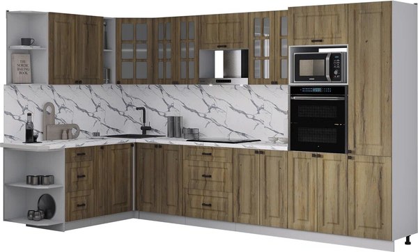 Кухонный гарнитур Интерлиния Мила Деко 1.88x3.4 LV - фото