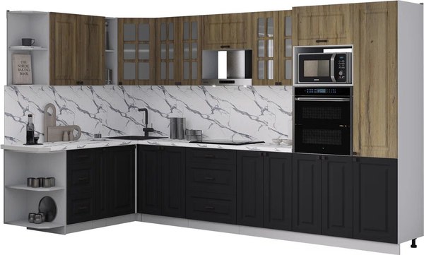 Кухонный гарнитур Интерлиния Мила Деко 1.88x3.4 LV - фото