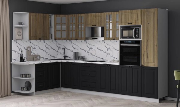 Кухонный гарнитур Интерлиния Мила Деко 1.88x3.4 LV