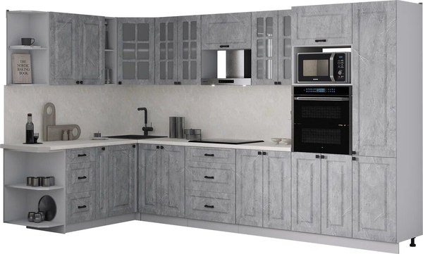 Кухонный гарнитур Интерлиния Мила Деко 1.88x3.4 LV - фото