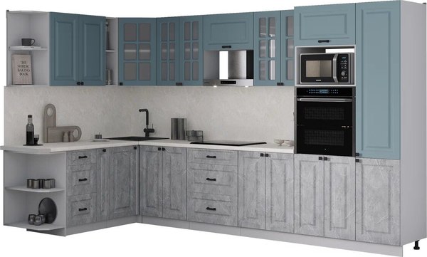 Кухонный гарнитур Интерлиния Мила Деко 1.88x3.4 LV - фото