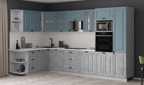 Кухонный гарнитур Интерлиния Мила Деко 1.88x3.4 LV