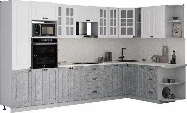 Кухонный гарнитур Интерлиния Мила Деко 1.88x3.4 PR - фото