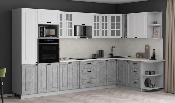 Кухонный гарнитур Интерлиния Мила Деко 1.88x3.4 PR