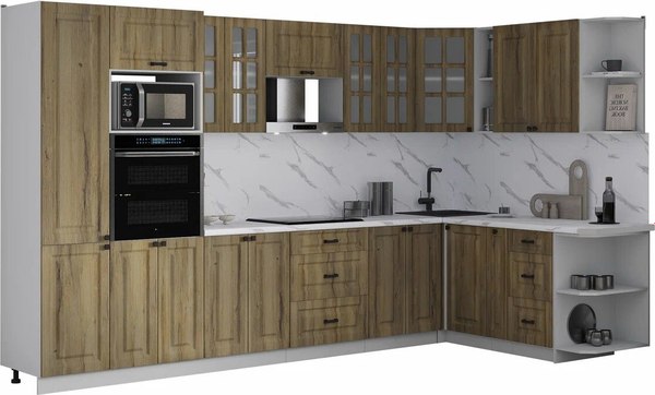 Кухонный гарнитур Интерлиния Мила Деко 1.88x3.4 PR - фото