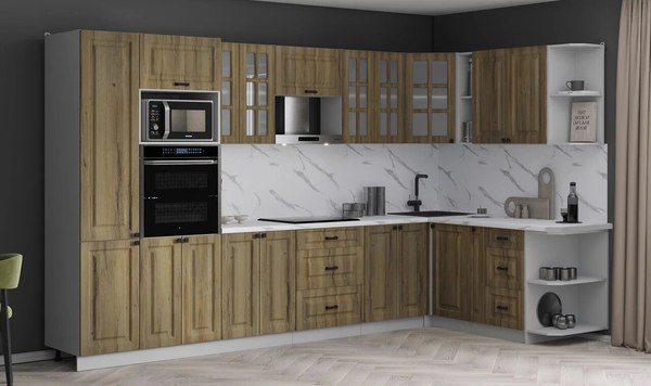 Кухонный гарнитур Интерлиния Мила Деко 1.88x3.4 PR