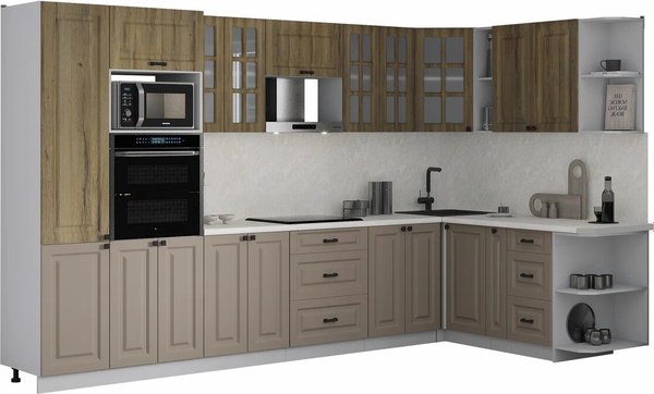 Кухонный гарнитур Интерлиния Мила Деко 1.88x3.4 PR - фото