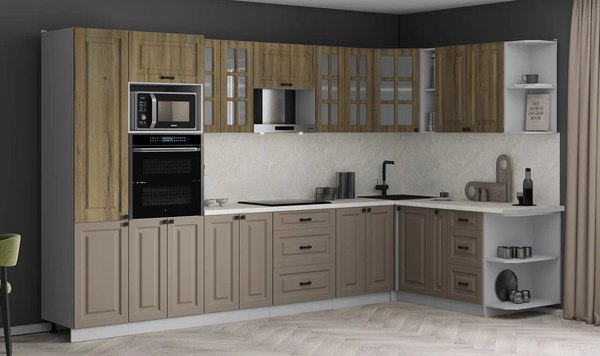 Кухонный гарнитур Интерлиния Мила Деко 1.88x3.4 PR