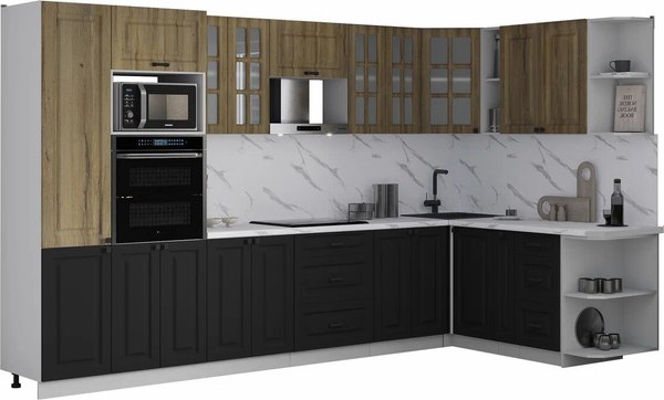 Кухонный гарнитур Интерлиния Мила Деко 1.88x3.4 PR - фото