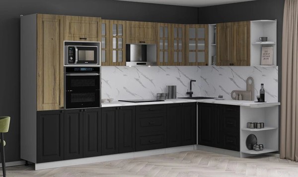 Кухонный гарнитур Интерлиния Мила Деко 1.88x3.4 PR