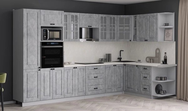 Кухонный гарнитур Интерлиния Мила Деко 1.88x3.4 PR