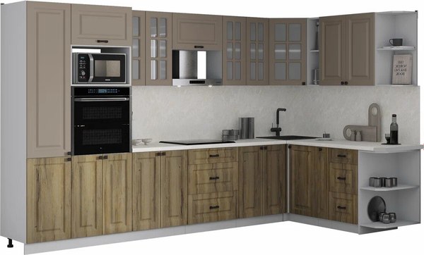 Кухонный гарнитур Интерлиния Мила Деко 1.88x3.4 PR - фото