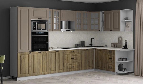 Кухонный гарнитур Интерлиния Мила Деко 1.88x3.4 PR