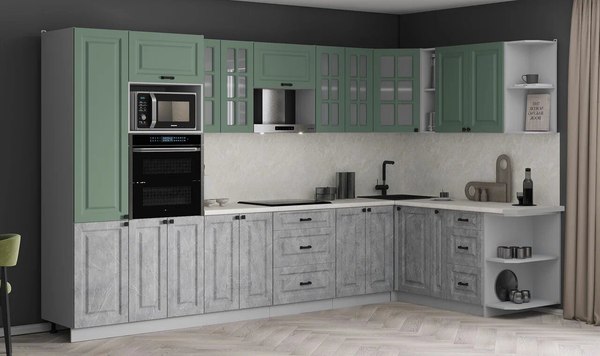 Кухонный гарнитур Интерлиния Мила Деко 1.88x3.4 PR