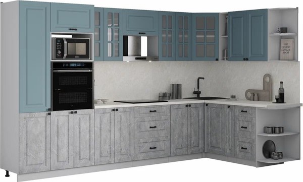 Кухонный гарнитур Интерлиния Мила Деко 1.88x3.4 PR - фото