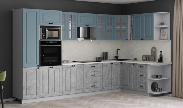 Кухонный гарнитур Интерлиния Мила Деко 1.88x3.4 PR