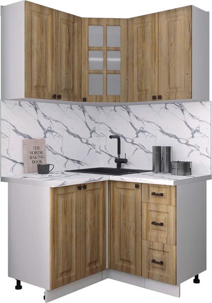 Кухонный гарнитур Интерлиния Мила Деко 1.2x1.2 - фото