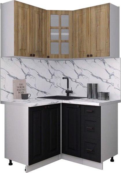 Кухонный гарнитур Интерлиния Мила Деко 1.2x1.2 - фото