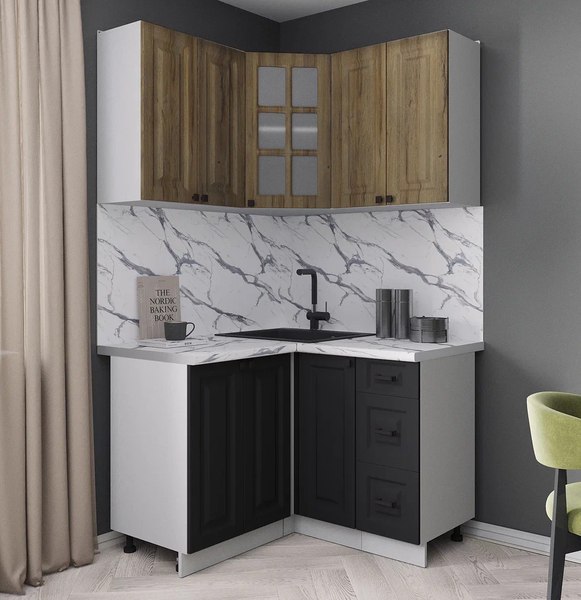 Кухонный гарнитур Интерлиния Мила Деко 1.2x1.2