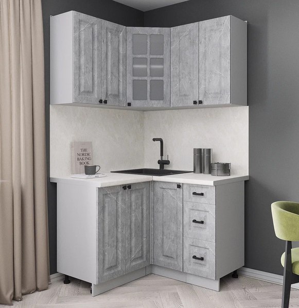 Кухонный гарнитур Интерлиния Мила Деко 1.2x1.2