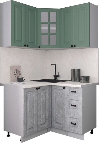 Кухонный гарнитур Интерлиния Мила Деко 1.2x1.2 - фото