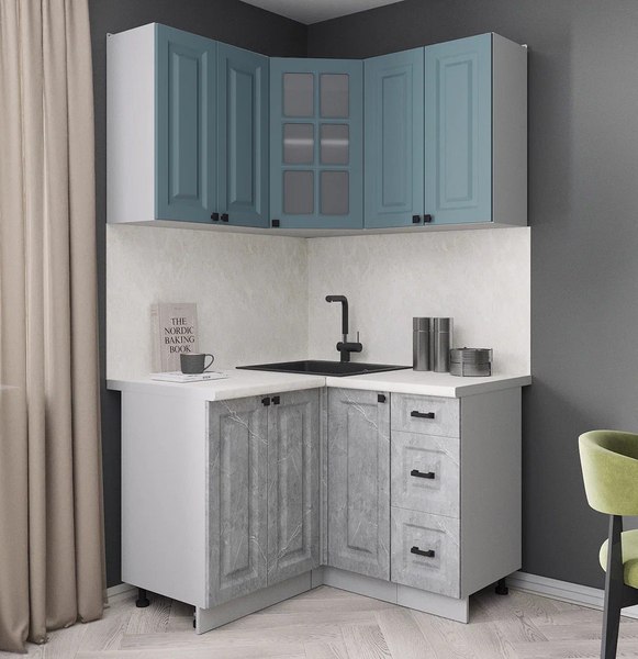 Кухонный гарнитур Интерлиния Мила Деко 1.2x1.2