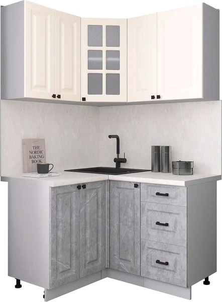 Кухонный гарнитур Интерлиния Мила Деко 1.2x1.3 - фото