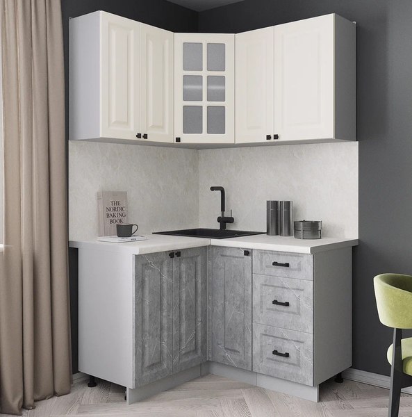 Кухонный гарнитур Интерлиния Мила Деко 1.2x1.3