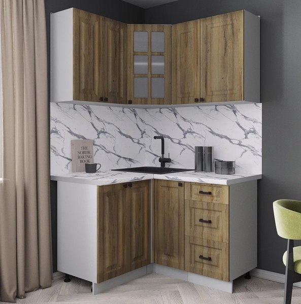 Кухонный гарнитур Интерлиния Мила Деко 1.2x1.3