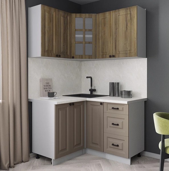 Кухонный гарнитур Интерлиния Мила Деко 1.2x1.3