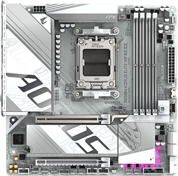 Материнская плата Gigabyte B850M Aorus Elite WiFi6E Ice - фото