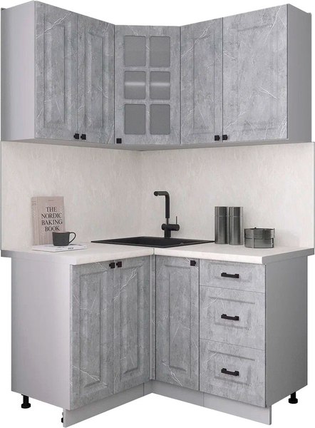 Кухонный гарнитур Интерлиния Мила Деко 1.2x1.3 - фото