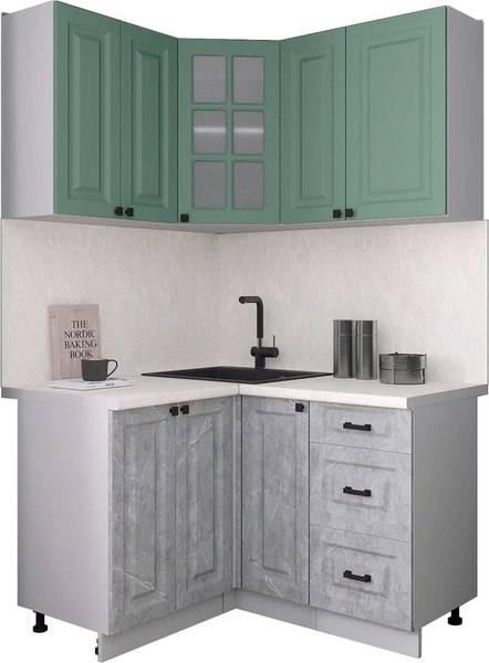 Кухонный гарнитур Интерлиния Мила Деко 1.2x1.3 - фото