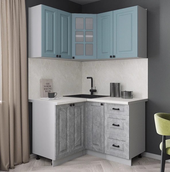 Кухонный гарнитур Интерлиния Мила Деко 1.2x1.3