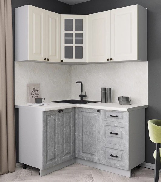 Кухонный гарнитур Интерлиния Мила Деко 1.2x1.4