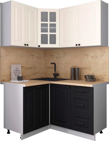 Кухонный гарнитур Интерлиния Мила Деко 1.2x1.4 - фото