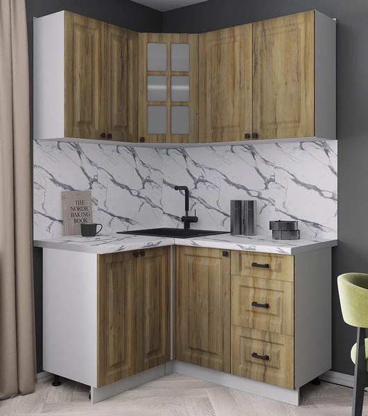 Кухонный гарнитур Интерлиния Мила Деко 1.2x1.4